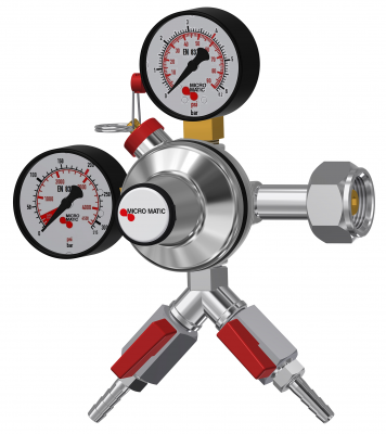 Редуктор Micro Matic Premium Plus 0-6/4bar 2 выхода, вентили отсечки в Санкт-Петербурге